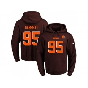 Nike Cleveland Browns #95 Myles Garrett Brown Name & Number Pullover NFL Hoodie