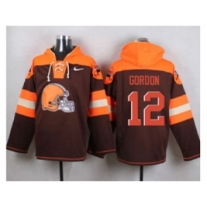 Nike Cleverland Browns #12 Josh Gordon Brown Player Pullover NFL Hoodie