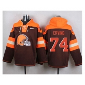 Nike Cleverland Browns #74 Cameron Erving Brown Player Pullover NFL Hoodie