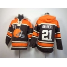 nike nfl jerseys cleveland browns #21 gilbert orange-brown[pullover hooded sweatshirt]