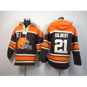 nike nfl jerseys cleveland browns #21 gilbert orange-brown[pullover hooded sweatshirt]