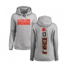 Football Women's Cleveland Browns #13 Odell Beckham Jr. Ash Backer Pullover Hoodie