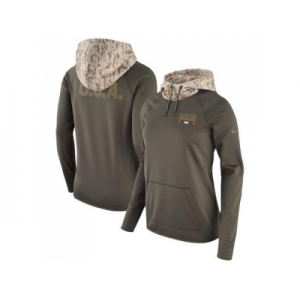 Women Cleveland Browns Nike Olive Salute to Service Performance Pullover Hoodie