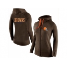 Women Nike Cleveland Browns Full-Zip Performance Hoodie Brown