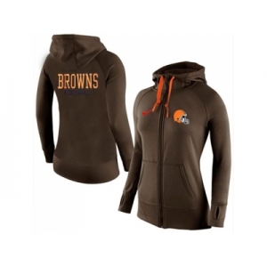 Women Nike Cleveland Browns Full-Zip Performance Hoodie Brown
