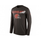 Men's Cleveland Browns Nike Brown Legend Staff Practice Long Sleeves Performance T-Shirt