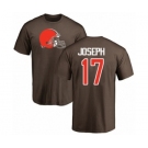 NFL Nike Cleveland Browns #17 Greg Joseph Brown Name & Number Logo T-Shirt