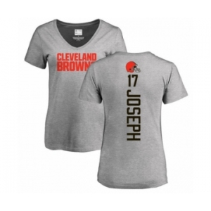 NFL Women's Nike Cleveland Browns #17 Greg Joseph Ash Backer V-Neck T-Shirt