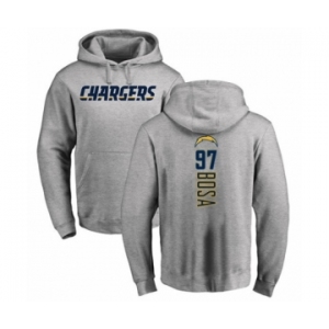 Football Los Angeles Chargers #97 Joey Bosa Ash Backer Pullover Hoodie
