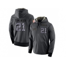 NFL Men's Nike San Diego Chargers #21 LaDainian Tomlinson Stitched Black Anthracite Salute to Service Player Performance Hoodie