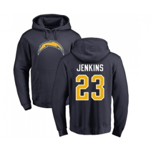 NFL Nike Los Angeles Chargers #23 Rayshawn Jenkins Navy Blue Name & Number Logo Pullover Hoodie
