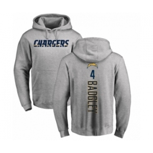 NFL Nike Los Angeles Chargers #4 Michael Badgley Ash Backer Pullover Hoodie