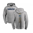 NFL Nike Los Angeles Chargers #42 Uchenna Nwosu Ash Backer Pullover Hoodie