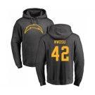 NFL Nike Los Angeles Chargers #42 Uchenna Nwosu Ash One Color Pullover Hoodie