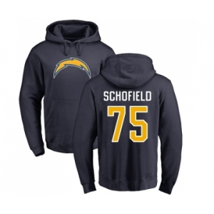 NFL Nike Los Angeles Chargers #75 Michael Schofield Navy Blue Name & Number Logo Pullover Hoodie