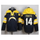 Nike San Diego Chargers #14 Dan Fouts Navy Blue Player Pullover Hoodie