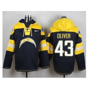 Nike San Diego Chargers #43 Branden Oliver Navy Blue Player Pullover Hoodie