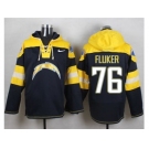 Nike San Diego Chargers #76 D.J. Fluker Navy Blue Player Pullover Hoodie