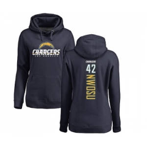 NFL Women's Nike Los Angeles Chargers #42 Uchenna Nwosu Navy Blue Backer Pullover Hoodie