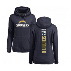 NFL Women's Nike Los Angeles Chargers #75 Michael Schofield Navy Blue Backer Pullover Hoodie