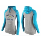 Women Nike San Diego Chargers Performance Hoodie Grey & Light Blue