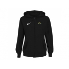 Women San Diego Chargers Stadium Rally Full Zip Hoodie Black