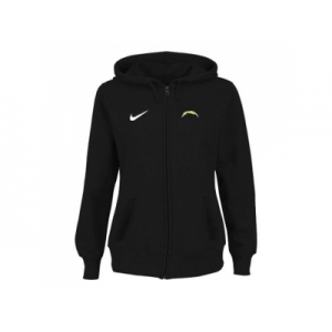 Women San Diego Chargers Stadium Rally Full Zip Hoodie Black