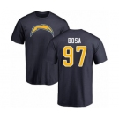 Football Los Angeles Chargers #97 Joey Bosa Navy Blue Name & Number Logo T-Shirt