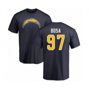 Football Los Angeles Chargers #97 Joey Bosa Navy Blue Name & Number Logo T-Shirt