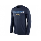 Men's San Diego Chargers Nike Navy Legend Staff Practice Long Sleeves Performance T-Shirt