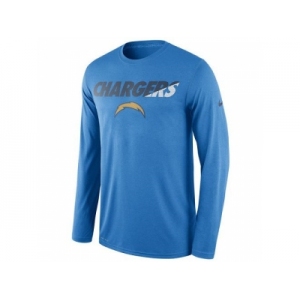 Men's San Diego Chargers Nike Powder Blue Legend Staff Practice Long Sleeves Performance T-Shirt