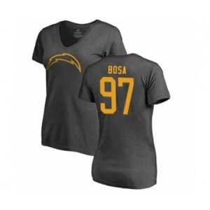 Football Women's Los Angeles Chargers #97 Joey Bosa Ash One Color T-Shirt