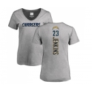 NFL Women's Nike Los Angeles Chargers #23 Rayshawn Jenkins Ash Backer T-Shirt