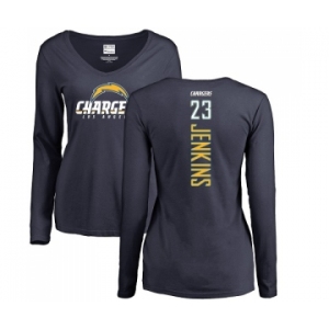 NFL Women's Nike Los Angeles Chargers #23 Rayshawn Jenkins Navy Blue Backer Long Sleeve T-Shirt