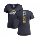 NFL Women's Nike Los Angeles Chargers #23 Rayshawn Jenkins Navy Blue Backer T-Shirt