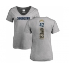 NFL Women's Nike Los Angeles Chargers #42 Uchenna Nwosu Ash Backer T-Shirt