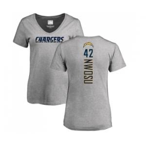 NFL Women's Nike Los Angeles Chargers #42 Uchenna Nwosu Ash Backer T-Shirt