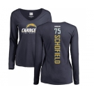 NFL Women's Nike Los Angeles Chargers #75 Michael Schofield Navy Blue Backer Long Sleeve T-Shirt