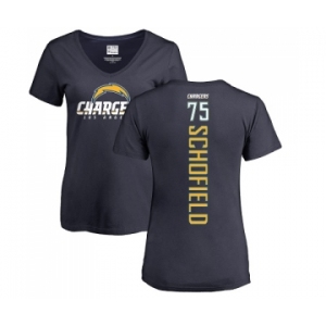 NFL Women's Nike Los Angeles Chargers #75 Michael Schofield Navy Blue Backer T-Shirt