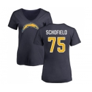 NFL Women's Nike Los Angeles Chargers #75 Michael Schofield Navy Blue Name & Number Logo T-Shirt