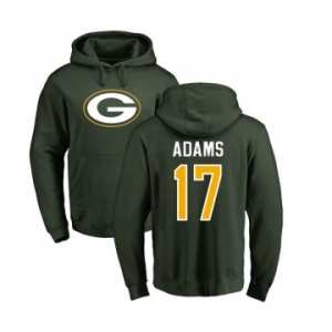 Football Green Bay Packers #17 Davante Adams Green Name & Number Logo Pullover Hoodie