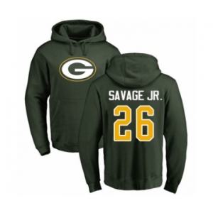Football Green Bay Packers #26 Darnell Savage Jr. Green Name & Number Logo Pullover Hoodie