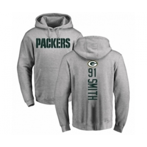 Football Green Bay Packers #91 Preston Smith Ash Backer Hoodie