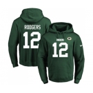 Football Men's Green Bay Packers #12 Aaron Rodgers Green Name & Number Pullover Hoodie