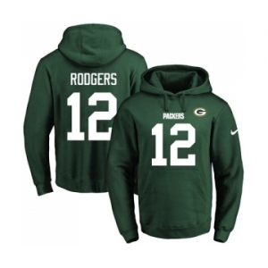 Football Men's Green Bay Packers #12 Aaron Rodgers Green Name & Number Pullover Hoodie