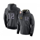 Football Men's Green Bay Packers #12 Aaron Rodgers Stitched Black Anthracite Salute to Service Player Performance Hoodie