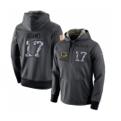 Football Men's Green Bay Packers #17 Davante Adams Stitched Black Anthracite Salute to Service Player Performance Hoodie