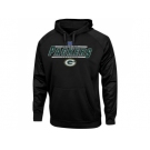 Green Bay Packers Majestic Black Synthetic Hoodie Sweatshirt