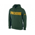 Green Bay Packers Nike Green KO Wordmark Performance Hoodie