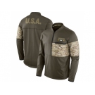 Men Green Bay Packers Nike Olive Salute to Service Sideline Hybrid Half-Zip Pullover Jacket